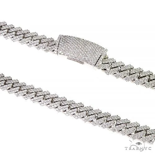 AHMED - MOON JEWELRY 2 Row Prong Set Diamond Cuban Chain 66949 in Rose – Chain