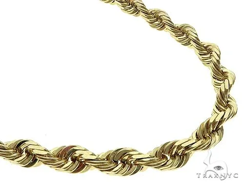 JALGAS - AMERICAS GOLD 10K Yellow Gold Diamond Cut Solid Rope Chain 7mm 65686 in 24 Inches – Chain