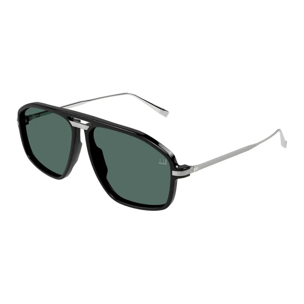 Dunhill Eyewear Men's DU0120S Aviator Sunglasses in Silver/Black – Accessories