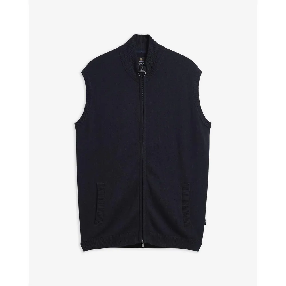 Barbour Men's Kelling Wool Knitted Vest in Navy, additional product view 2