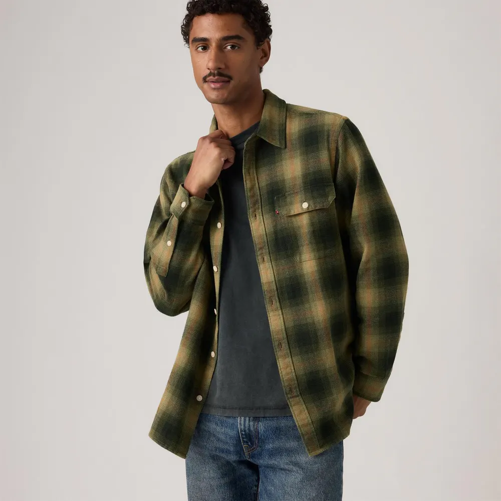 Levis Men's Jackson Flannel Check Cotton Long-Sleeve Shirt detail 2