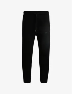 BOSS Mirror-effect logo cotton-blend jogging bottoms - LIGHT/PASTEL GREEN