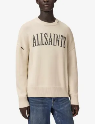 ALLSAINTS Crossed Branded Cotton-Knit Jumper detail 3