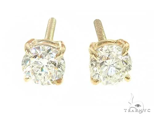 RINA - For Him FACTORY 14K Yellow Gold Diamond Stud Earrings 66053 in Rose Gold – Earrings