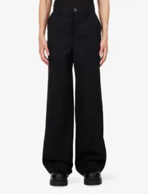 RICK OWENS Wide-Leg Work Wool Trousers detail 3