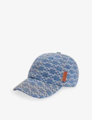 SANDRO Cross-Motif Denim Baseball Cap in Blue – Mens | Hats | Caps