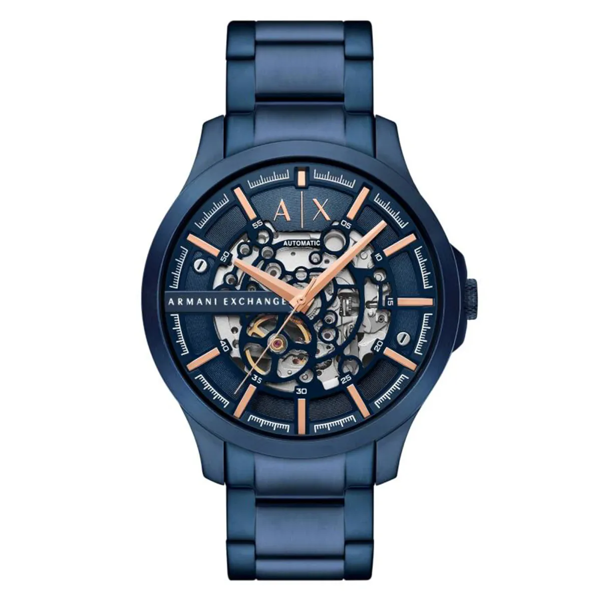 Armani Exchange Automatic Blue Stainless Steel Mens Watch