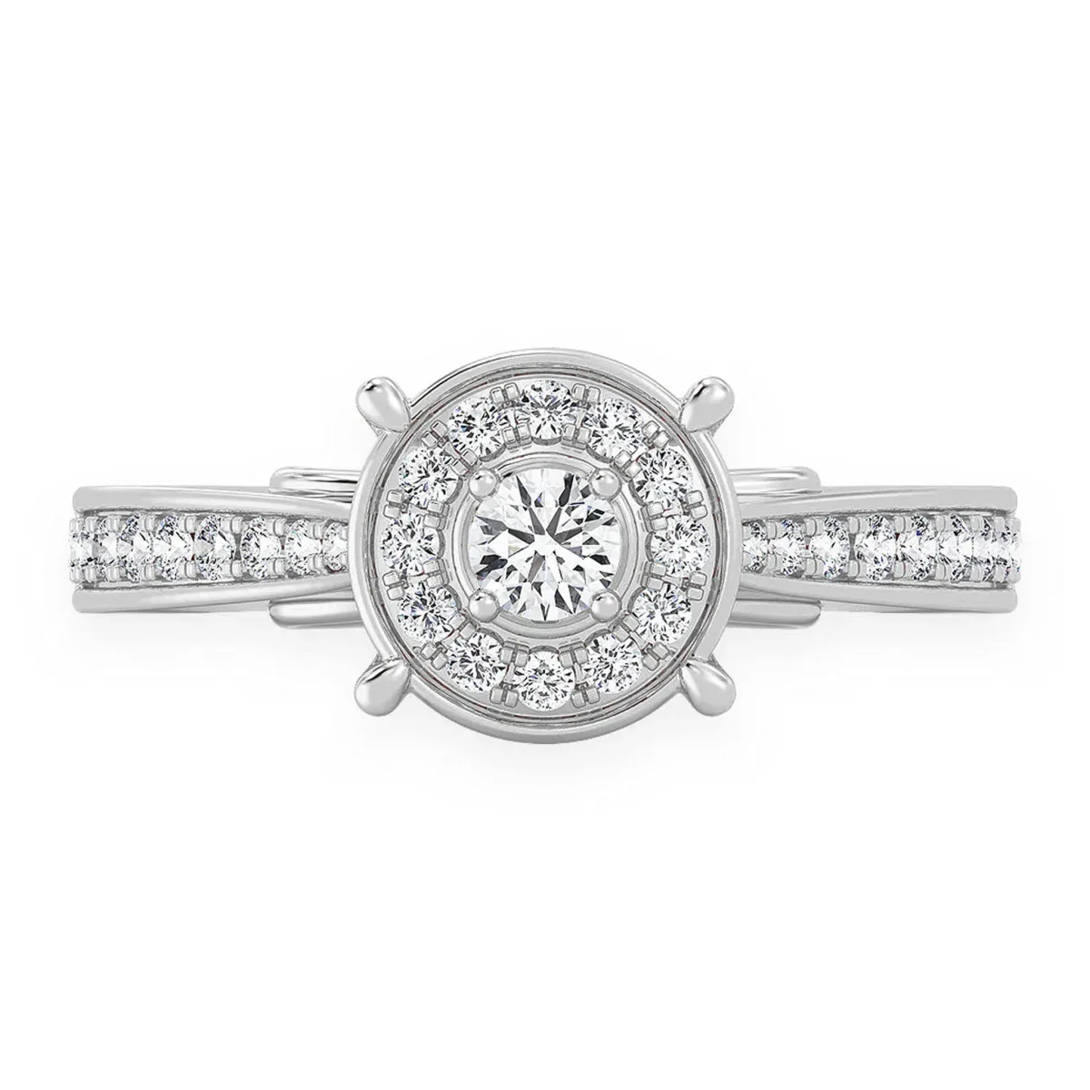 For Him Round Halo Diamond Engagement Ring in Rose Gold / Lab Grown Diamond – Ring