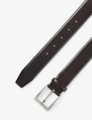 BOSS Logo-Engraved Leather Buckle Belt - 38 detail 3