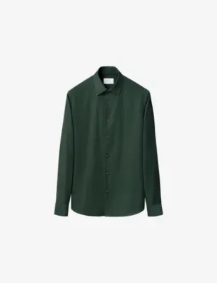 ETON Solid Corduroy Casual-Fit Cotton Shirt - Dark Green - XXXXL detail 3
