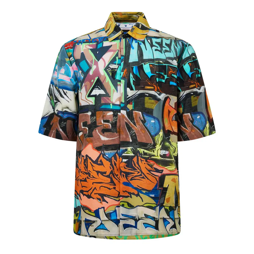 Off White Men's Neen Graffiti Long Sleeve Shirt