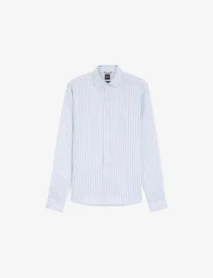 BOSS Striped Regular-Fit Linen Shirt