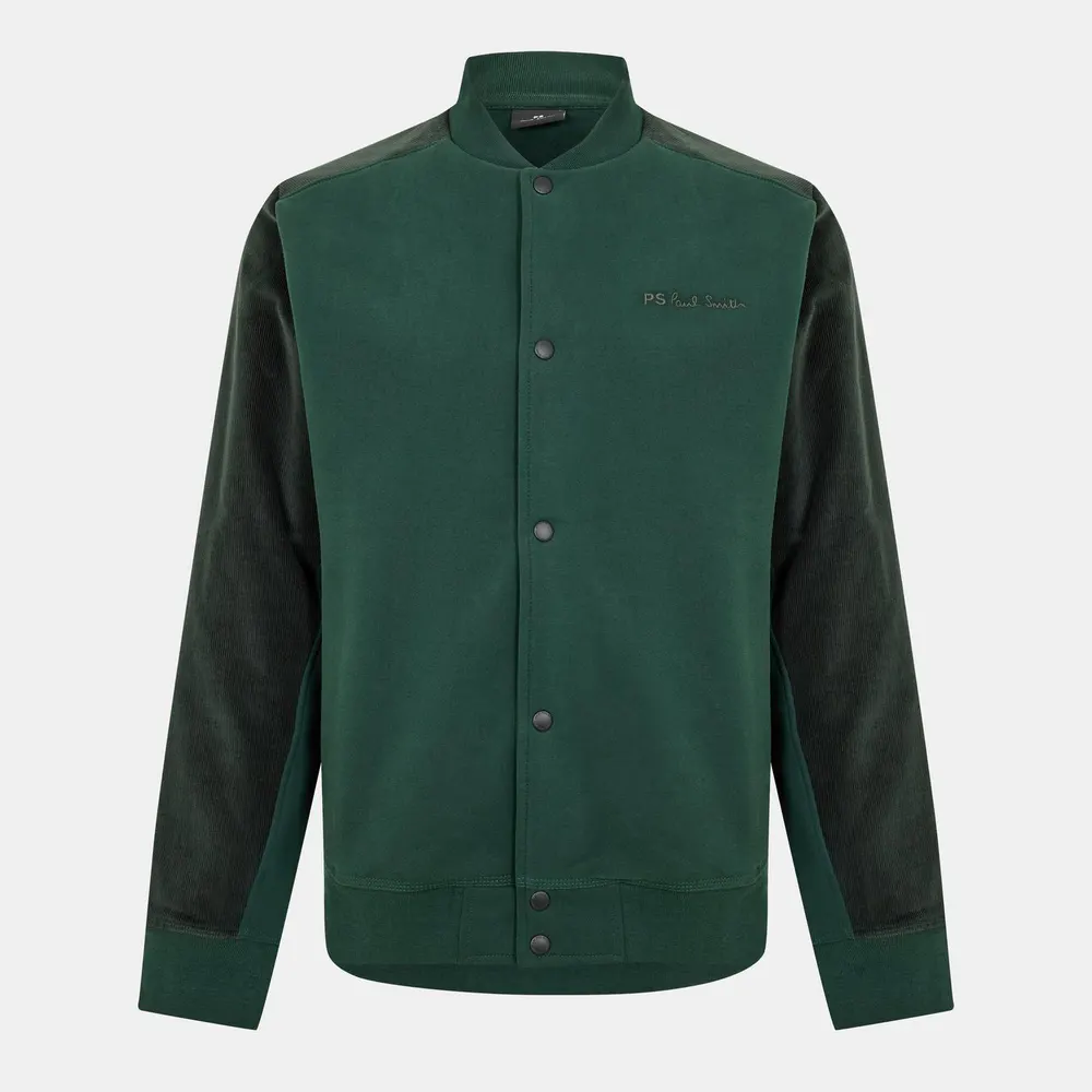 PS Paul Smith Men's Cord Bomber Varsity Jacket