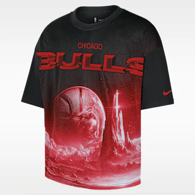 Nike Chicago Bulls Courtside Men's Nike NBA Boxy T-Shirt - Black