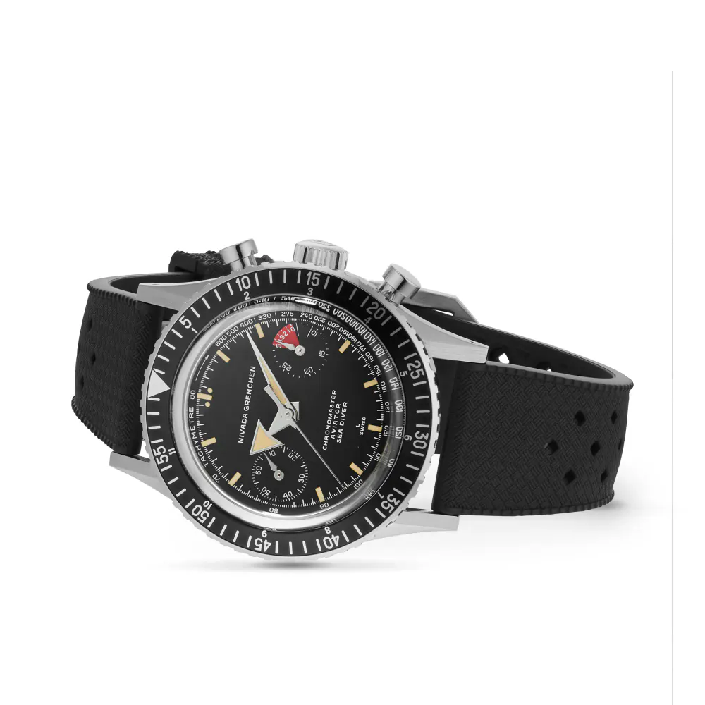 Nivada Grenchen Chronomaster Broad Arrow 38mm Mens Watch Black in Black, additional product view 2
