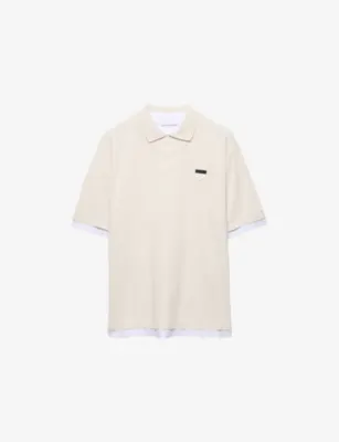 PRADA Layered-Effect Boxy-Fit Cotton Polo Shirt - LIGHT BLUE detail 2