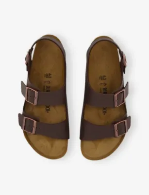 BIRKENSTOCK Milano Faux-Leather Sandals - EUR 42 / 8 UK MEN in DARK BROWN, additional product view 2