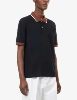 MARNI Contrast-Trims Logo-Embroidered Cotton Polo Shirt detail 3