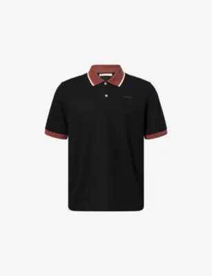 MARNI Contrast-Trims Logo-Embroidered Cotton Polo Shirt