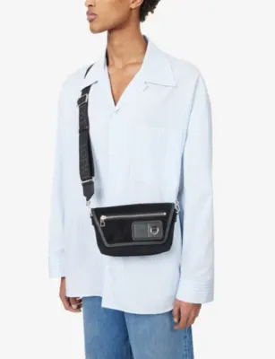 LOEWE Mini Flex Messenger Canvas and Suede Shoulder Bag detail 3