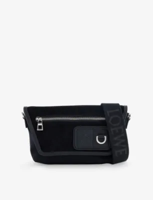 LOEWE Mini Flex Messenger Canvas and Suede Shoulder Bag
