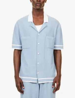 CHE Armando Short-Sleeve Bouclé Cotton-Blend Shirt detail 3