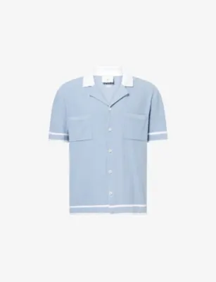 CHE Armando Short-Sleeve Bouclé Cotton-Blend Shirt