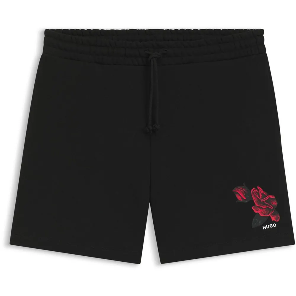 Hugo Mens HUGO Soft Fleece Jogger Shorts with Graphic Detail