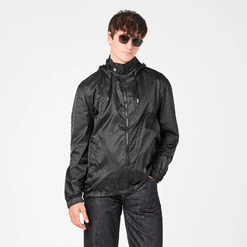 Alexander McQueen Men's Weather Resistant Windbreaker in Black, additional product view 3