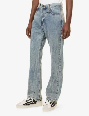 1886 Faded-Wash Boot-Leg Denim Jeans - S detail 3