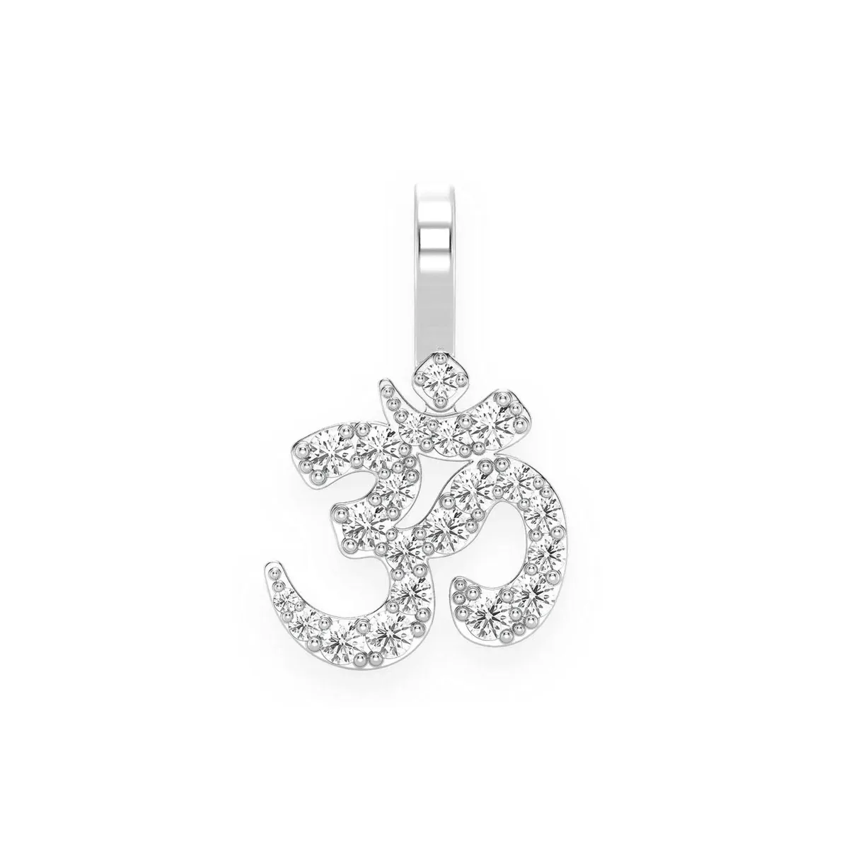 For Him Pranava Om Diamond Pendant in 0.33ctw / White Gold / Natural Diamond – Pendant