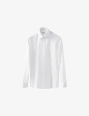 ETON Long-Sleeved <BR/>Contemporary-Fit Cotton Shirt - WHITE - 19.75