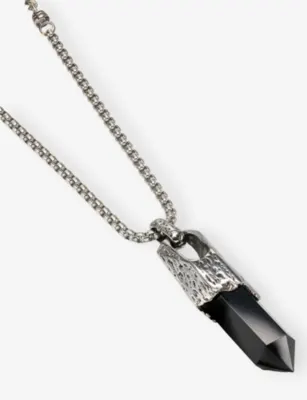 CLOCKS AND COLOURS Kalos Stainless-Steel and Black Onyx Pendant Necklace detail 3