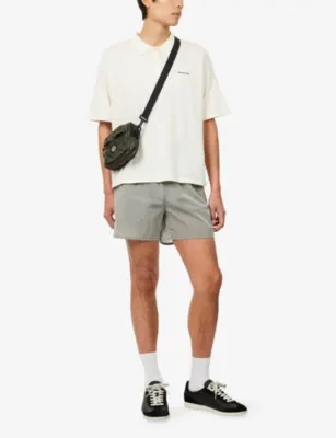 COLE BUXTON Semi-Sheer Embroidered-Logo Cotton-And-Silk Polo Shirt detail 2