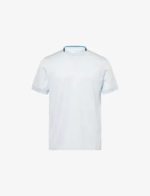 PAUL SMITH Stripe-Trim Short-Sleeve Cotton T-Shirt
