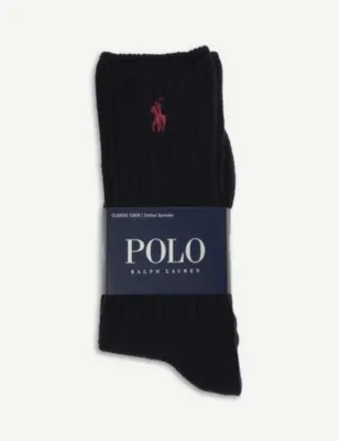 POLO RALPH LAUREN Ribbed cotton-blend socks in NAVY – Mens | Underwear & socks | Socks | Patterned Socks