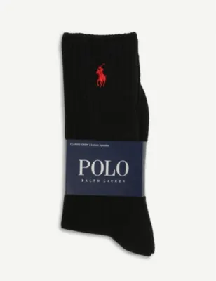 POLO RALPH LAUREN Ribbed cotton-blend socks in BLACK – Mens | Underwear & socks | Socks | Patterned Socks