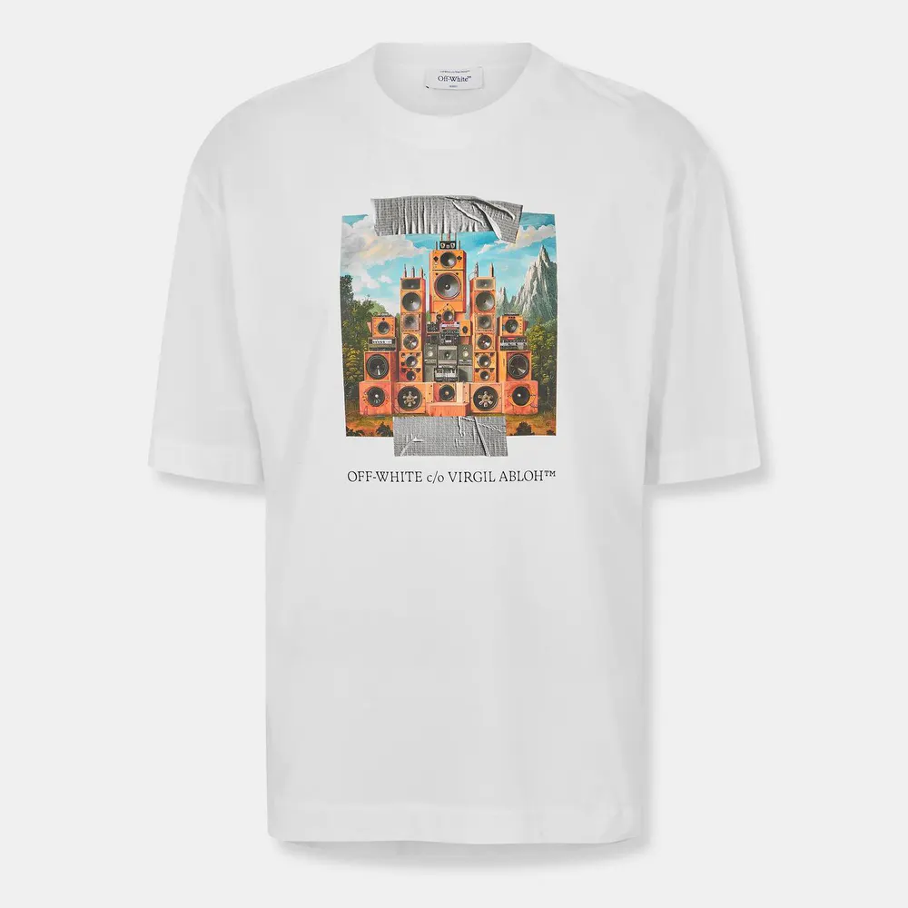Off White Men's Train T-Shirt in White – Clothing