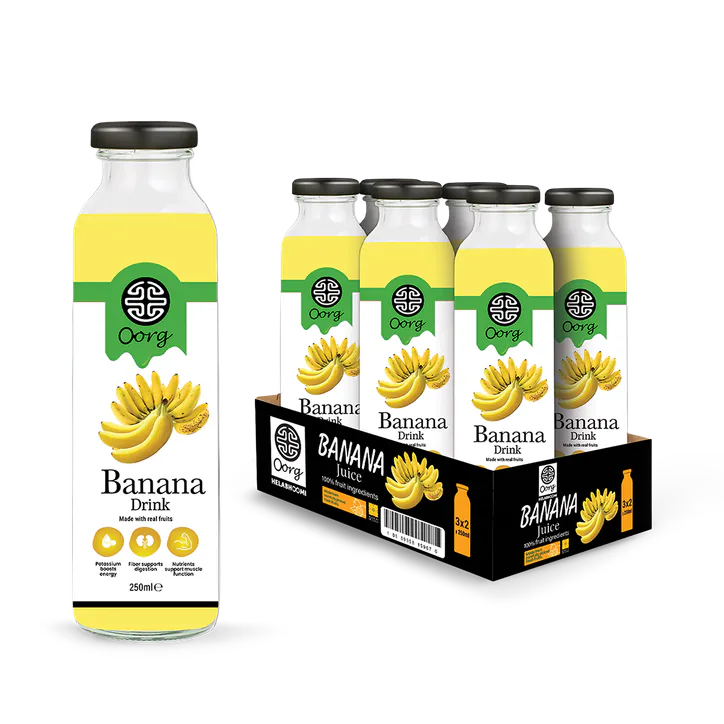 OORG Natural Banana Fruit Juice 250ml x 6 – Food & Drink > Drinks & Juices > Juices & Health Shots