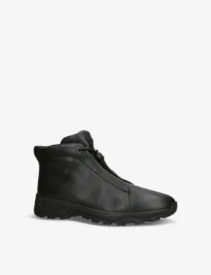 ZEGNA Triple Stitch Vetta leather high-top trainers - EUR 39 / 5 UK MEN in BLACK, additional product view 3