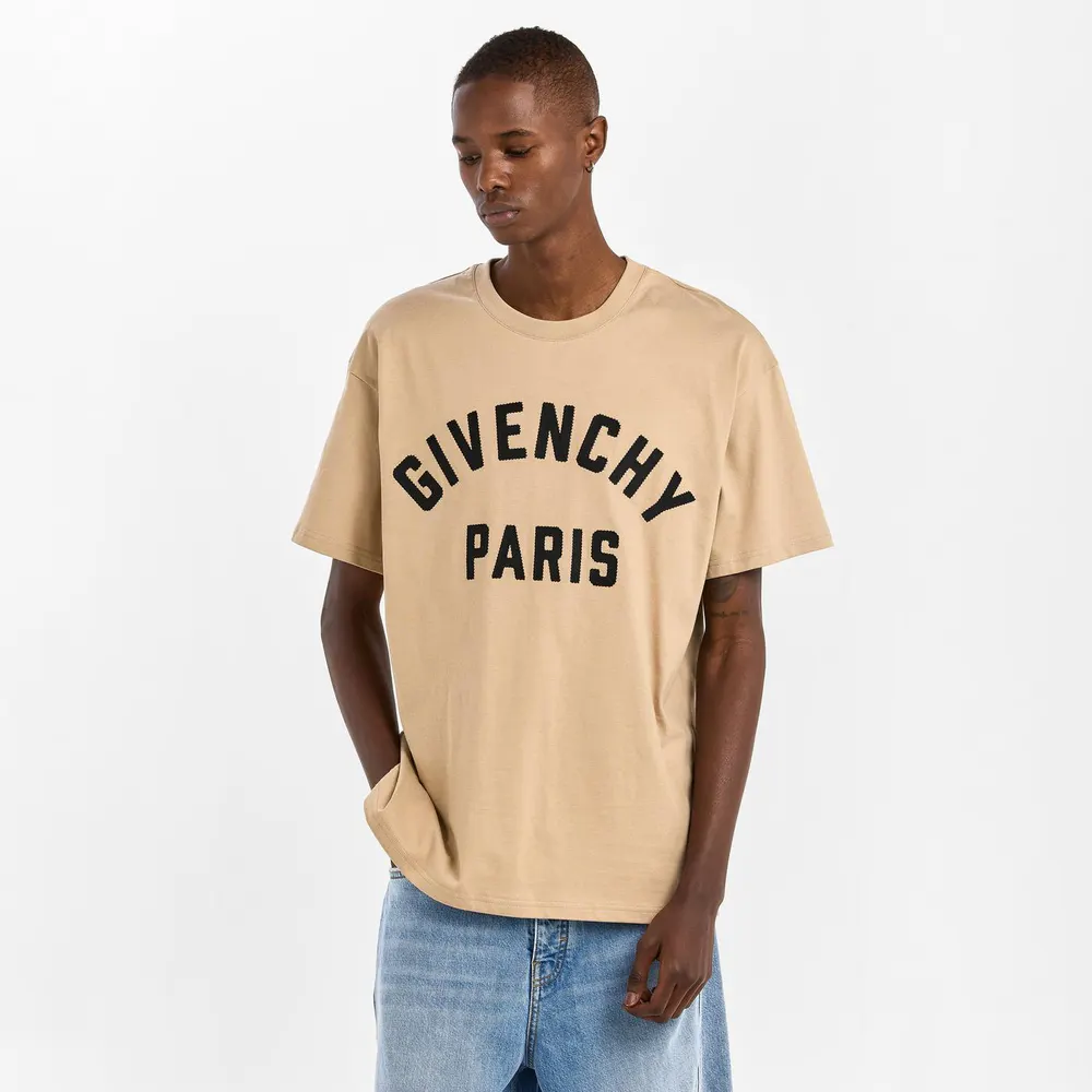 GIVENCHY Men's GIV Paris T-Shirt in Beige, additional product view 3