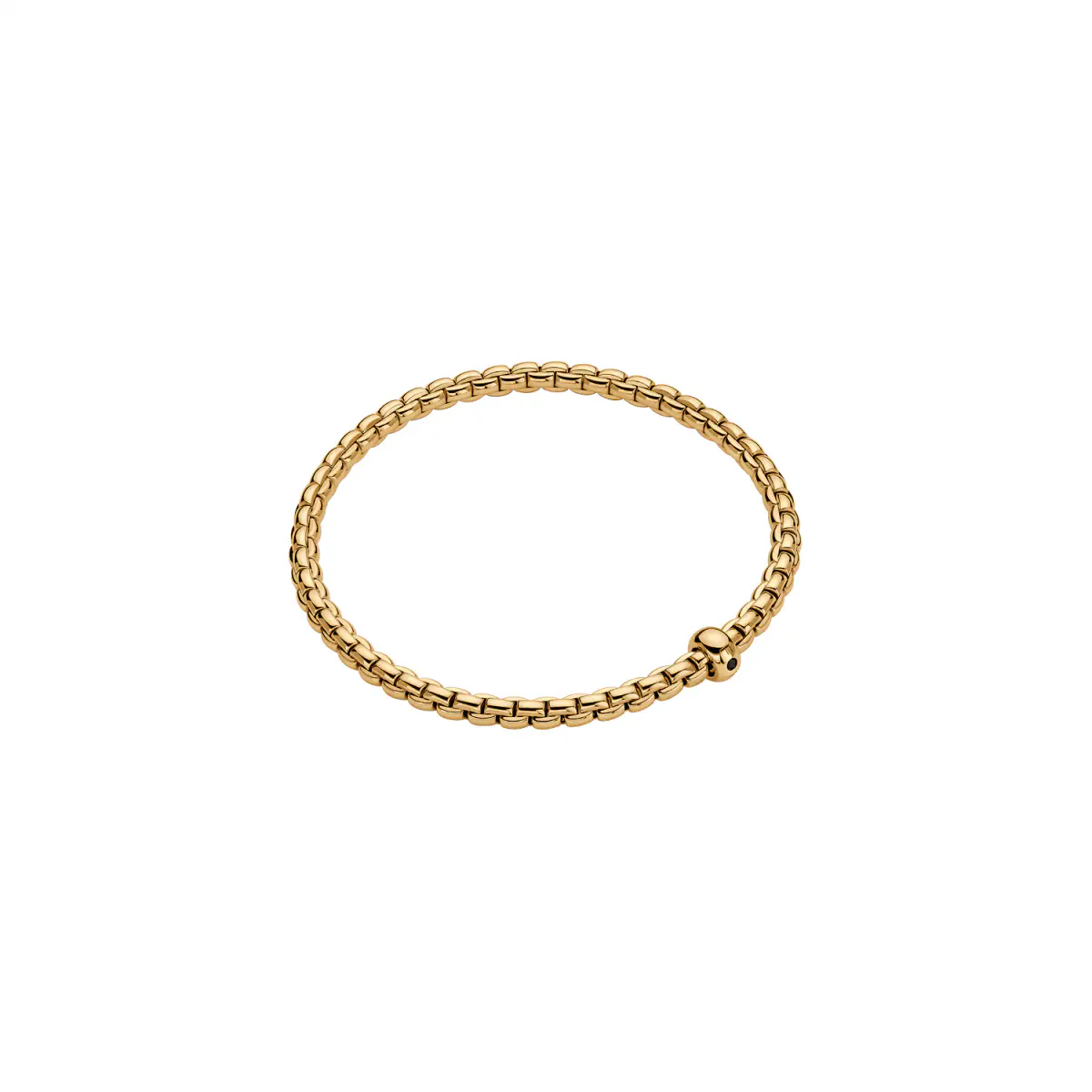 Fope 18ct Yellow Gold Eka Flex'it 0.01ct Black Diamond Bracelet - Size Large