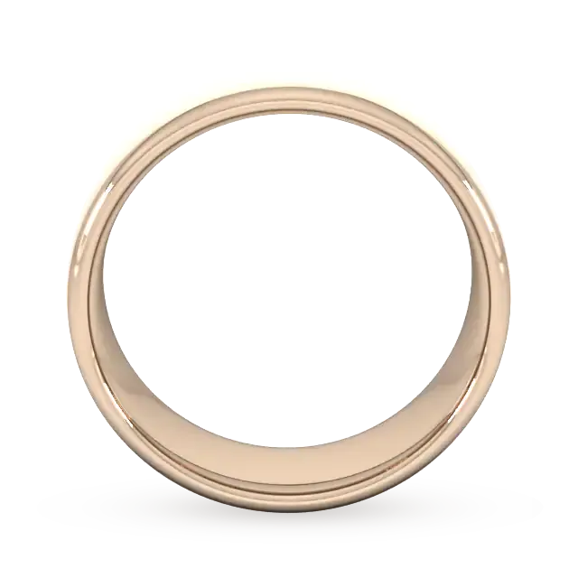 For Him 8mm Slight Court Standard Matt Finished Wedding Ring In 18 Carat Yellow Gold detail 3