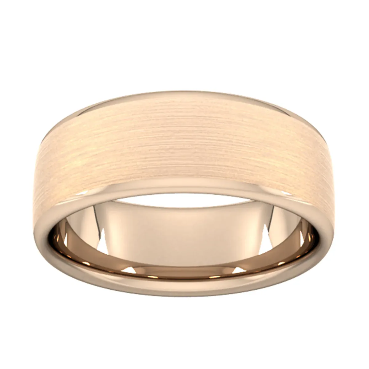 For Him 8mm Slight Court Standard Matt Finished Wedding Ring In 18 Carat Yellow Gold