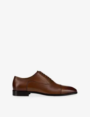 CHRISTIAN LOUBOUTIN Greggory Leather Oxford Shoes - 5 in HAVANE – Mens | Smart shoes | Oxford shoes