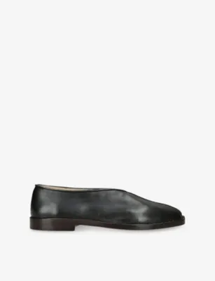 LEMAIRE Flat Piped Leather Slippers - EUR 42 / 8 UK MEN in BLACK – Mens | Loafers