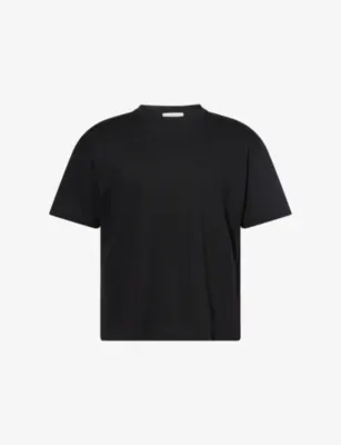 THE ROW Madoc Crewneck Cotton T-Shirt - BLACK
