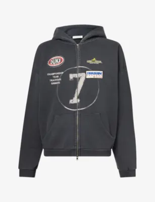 DUKE & DEXTER DR4 Eat Dirt Washed Embroidered Cotton Hoody - L/XL