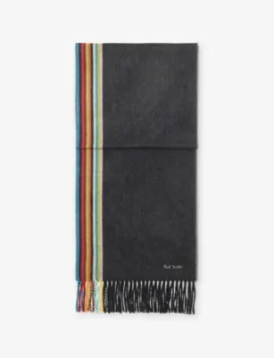 PAUL SMITH Signature Stripe Edge Cashmere Scarf
