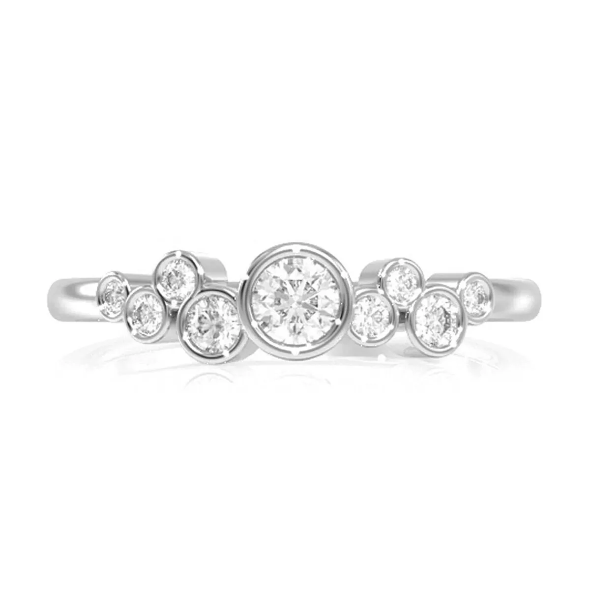 For Him Nine Stone Graduated Bezel Diamond Ring in Rose Gold / Natural Diamond – Ring